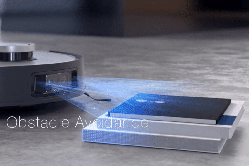 The obstacle detection of the Ecovacs Deebot X1 OMNI is shown